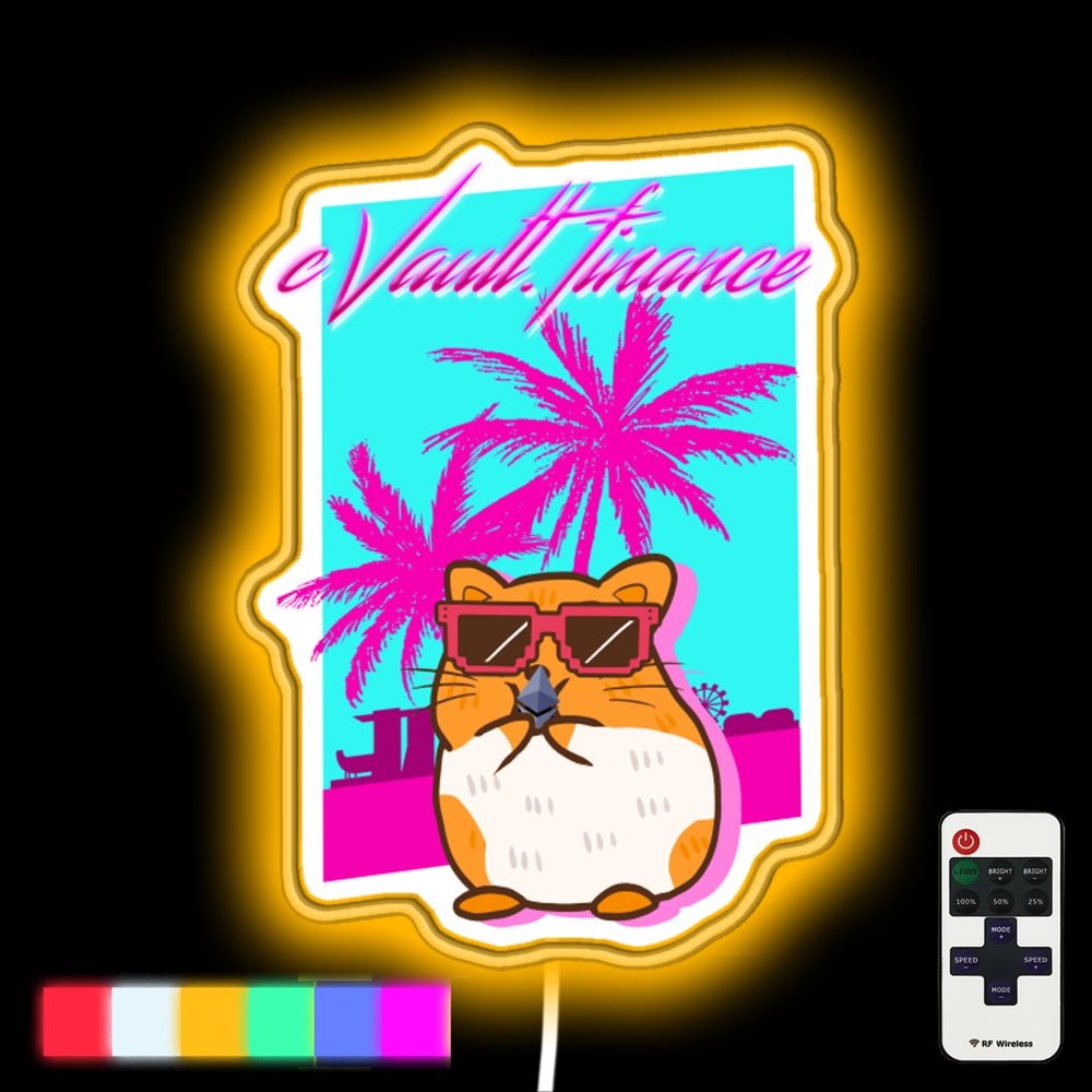 Cvault Hamster Eating Ethereum Led Neon Sign - Shineneon