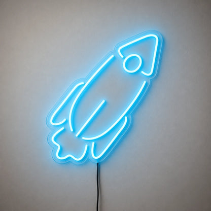 Cyan Rocket Neon Sign LED Neon Sign high-converting product image