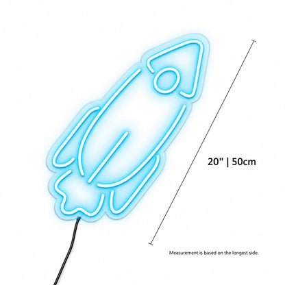 Cyan Rocket Neon Sign LED Neon Sign size image