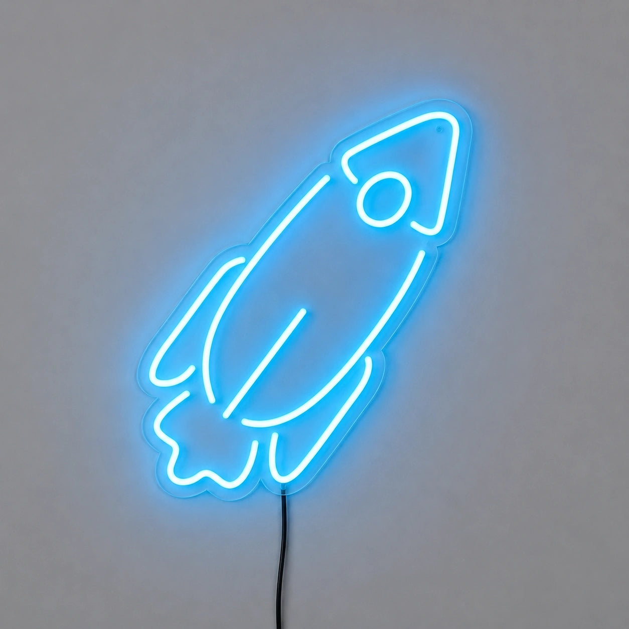 Cyan Rocket Neon Sign LED Neon Sign main product image