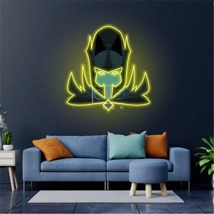 Cyan Sci-Fi Phantom Head Led Neon Sign For Home Decor | Shineneon