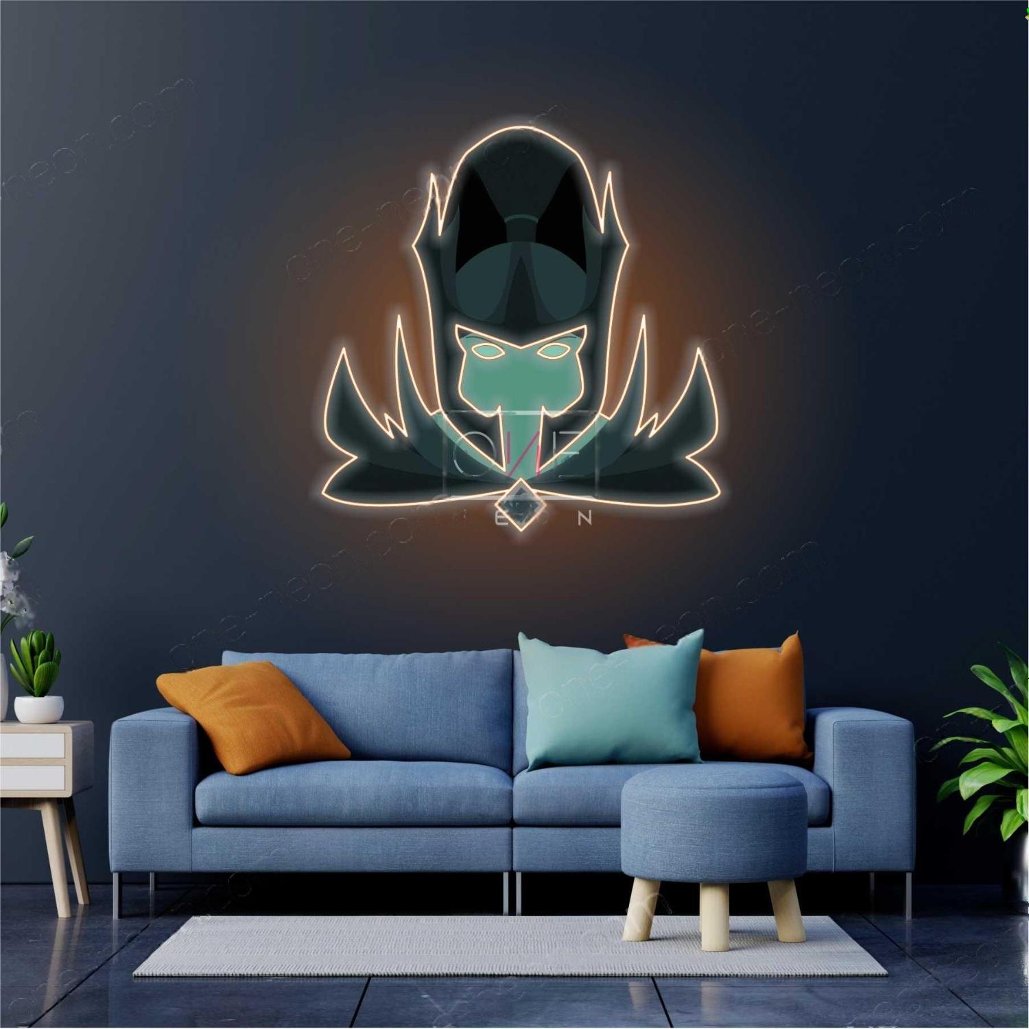 Cyan Sci-Fi Phantom Head Led Neon Sign For Home Decor | Shineneon