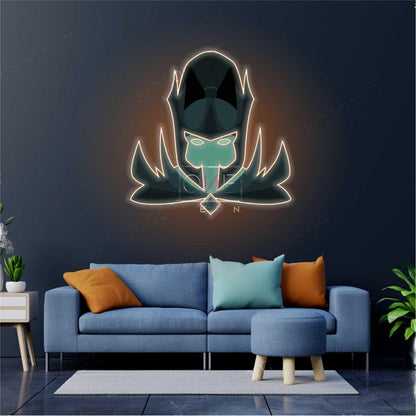 Cyan Sci-Fi Phantom Head Led Neon Sign For Home Decor | Shineneon