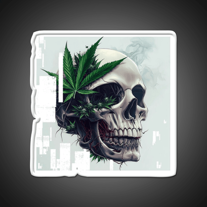 Cyber Skull Hemp Inspired Green Leaf Led Neon Sign Rgb Color - Shineneon