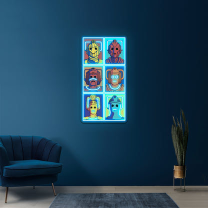 Cyberpop Evolution Artwork Business Led Sign - Size and dimension reference