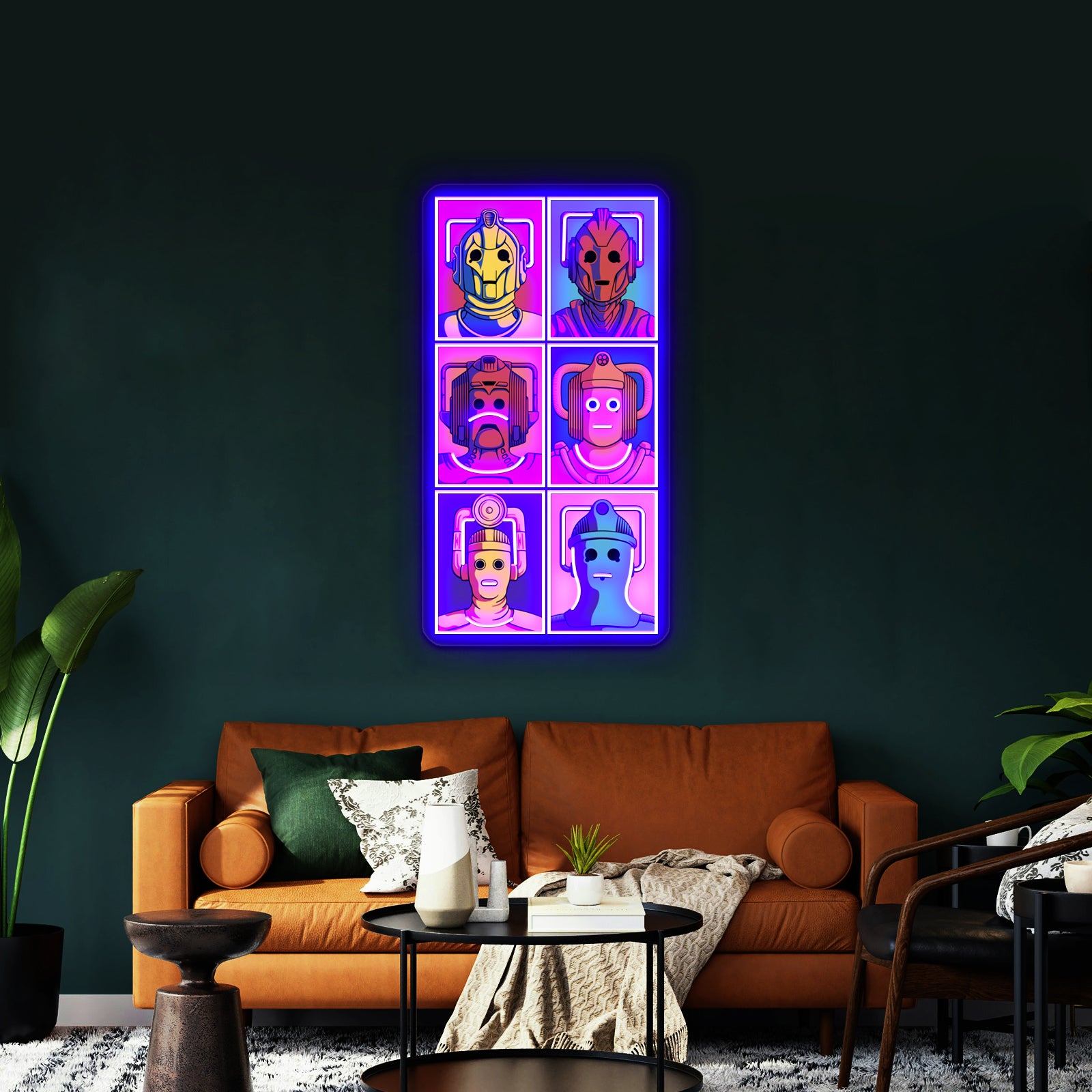 Cyberpop Evolution Artwork Business Led Sign - Neon sign mounted on wall in room