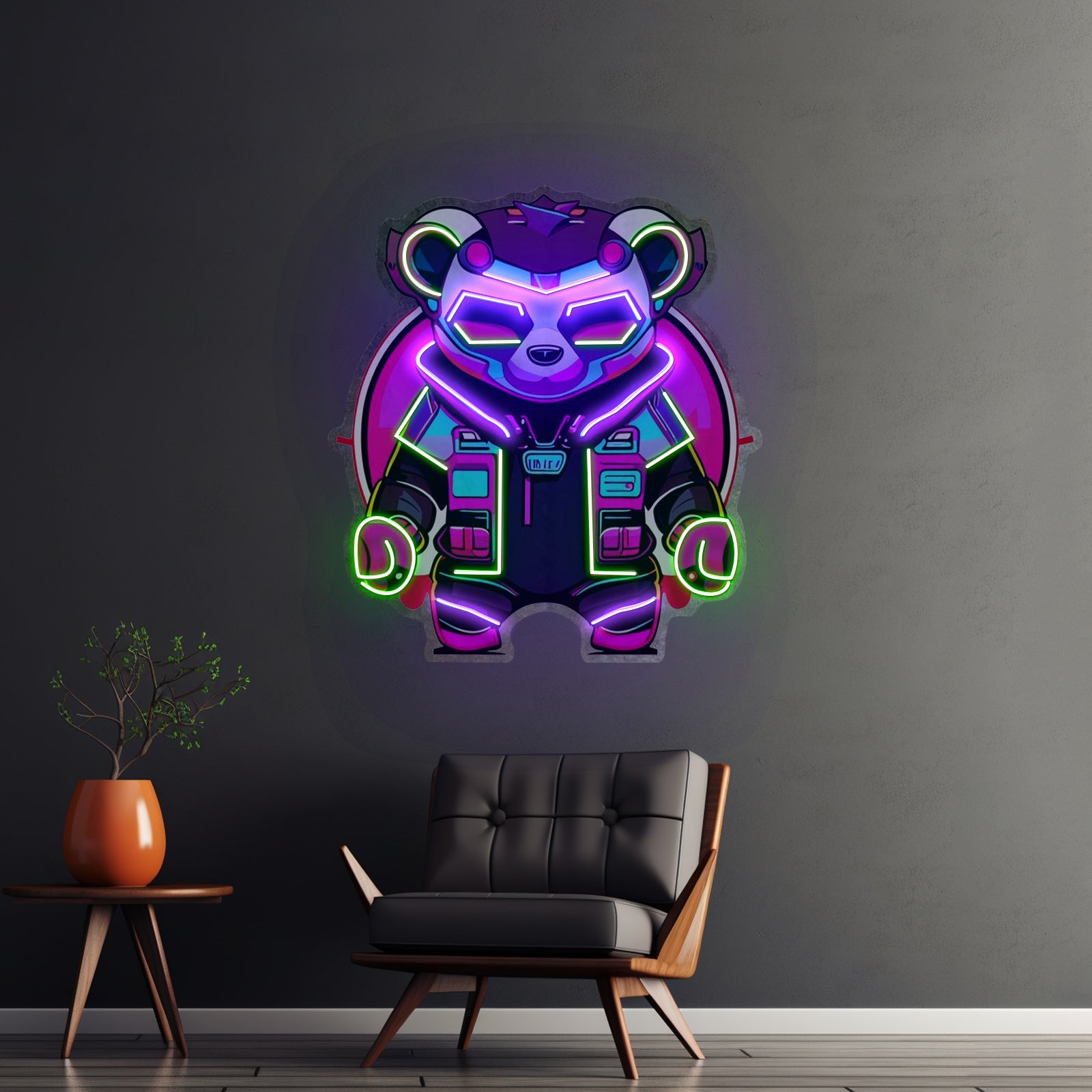 Cyberpunk Panda Led Neon Sign Light Custom Led Signs