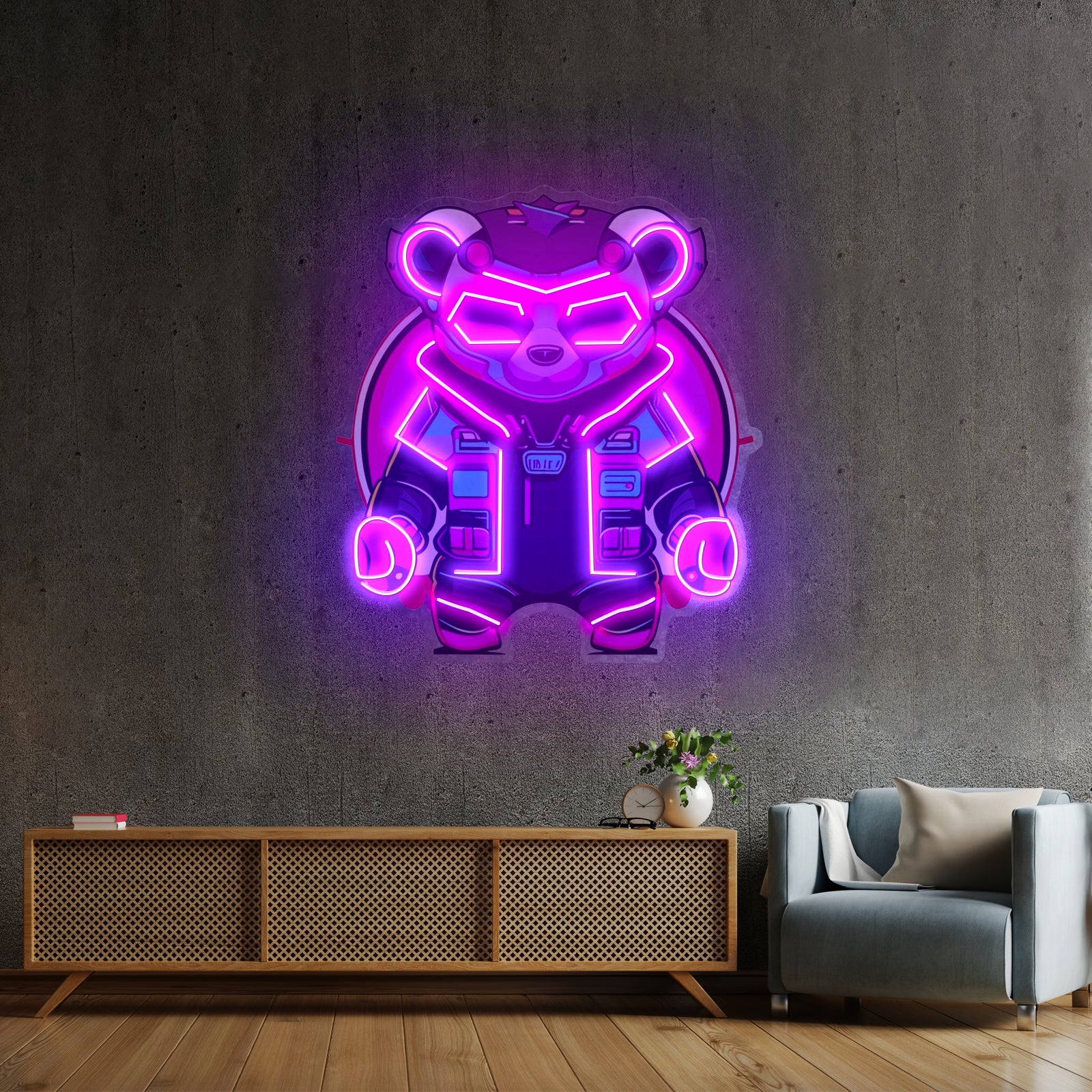 Cyberpunk Panda Led Neon Sign Light Custom Led Signs