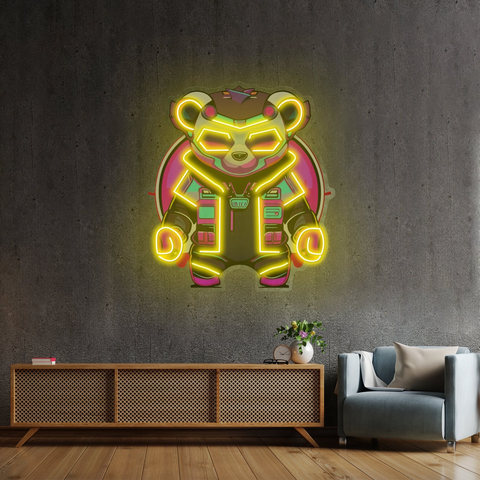 Cyberpunk Panda Led Neon Sign Light Custom Led Signs
