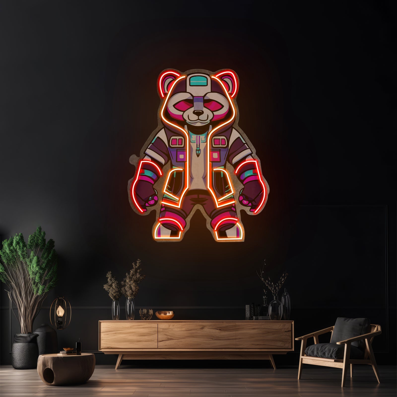 Cyborg Panda Led Neon Sign Light Custom Led Signs