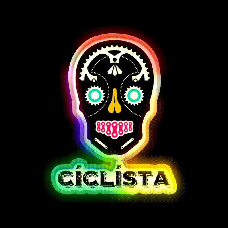 Cycling Dia De Los Ciclistas Beer Bar Decor Led Neon Sign Rgb Color - LED neon sign close-up detail