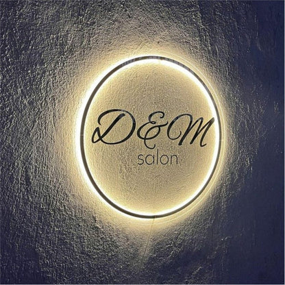 D And M Salon Acrylic Business Logo Sign - Shineneon