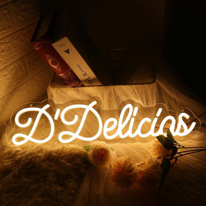 D Delicias Yellow Led Neon Sign - Shineneon