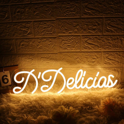 D Delicias Yellow Led Neon Sign - Shineneon