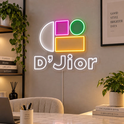 D'Jior Logo Custom LED Neon Sign | 0ed00df65876872477fd52e9e7a2dbcf6a78020347373da54f383ac481b8d5a5 | natural_light