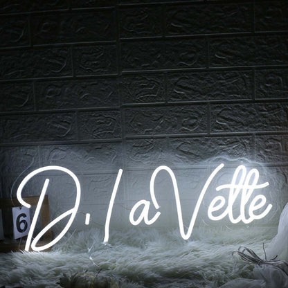 D Lavette White Led Neon Sign - Shineneon