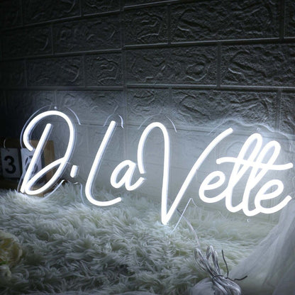 D Lavette White Led Neon Sign - Shineneon