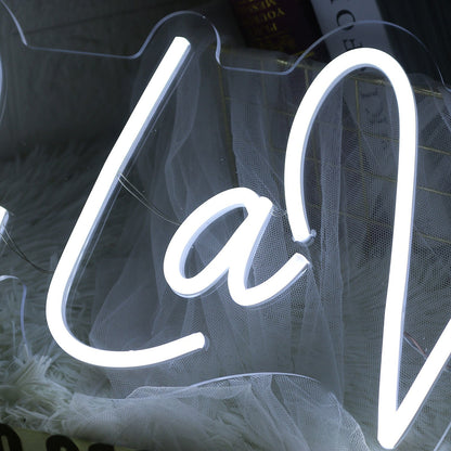 D Lavette White Led Neon Sign - Shineneon