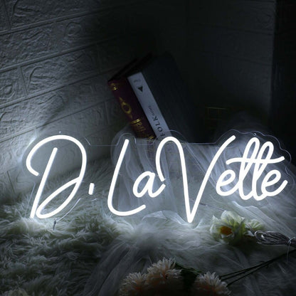 D Lavette White Led Neon Sign - Shineneon