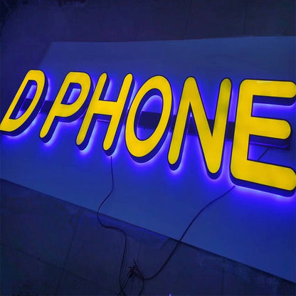 D Phone 3D Frontlit And Backlit Channel Letter Led Light Sign - Shineneon