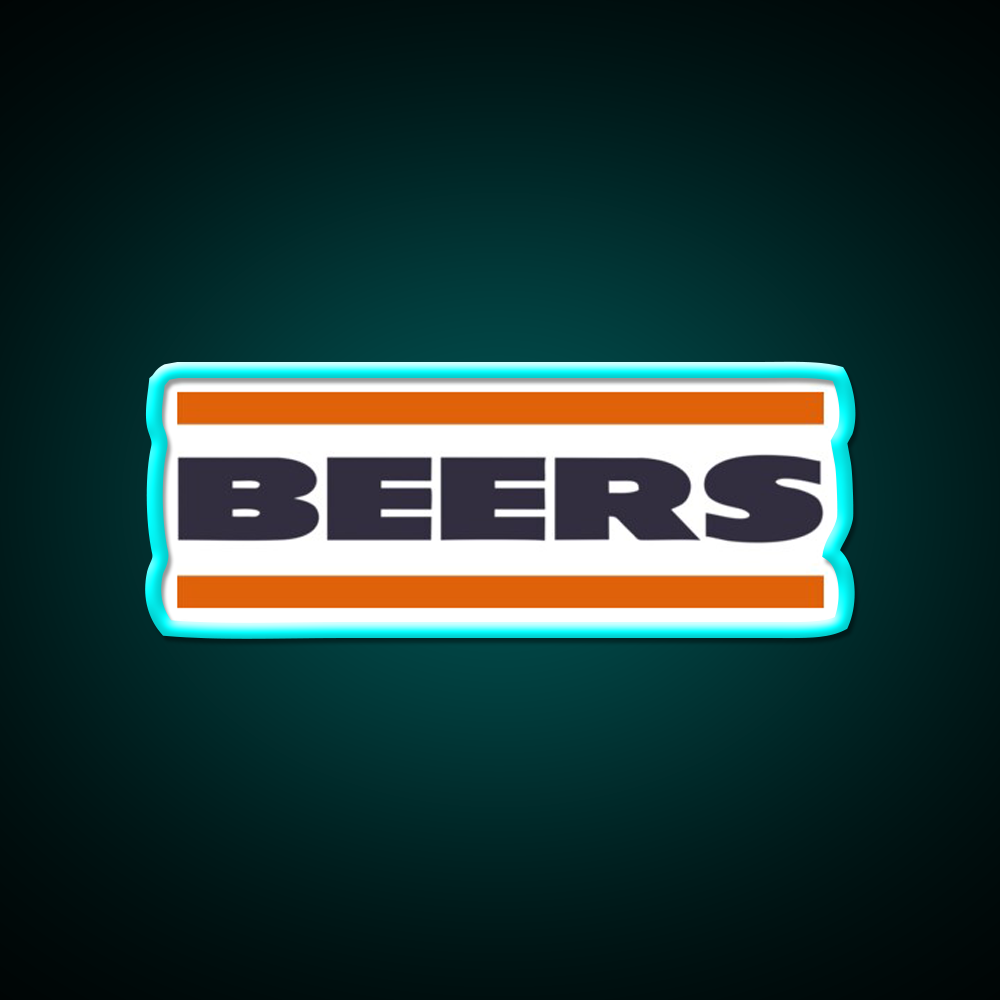 Da Beers Chicago Bears Beer Bar Decor Led Neon Sign Rgb Color - Size and dimension reference