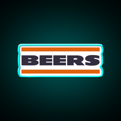 Da Beers Chicago Bears Beer Bar Decor Led Neon Sign Rgb Color - Size and dimension reference