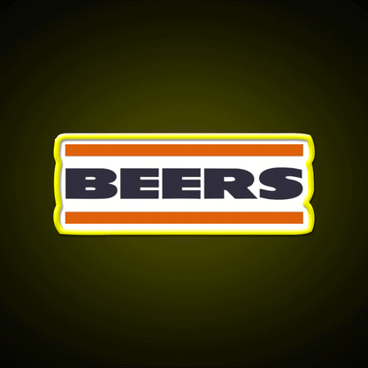 Da Beers Chicago Bears Beer Bar Decor Led Neon Sign Rgb Color - Custom LED neon sign front view