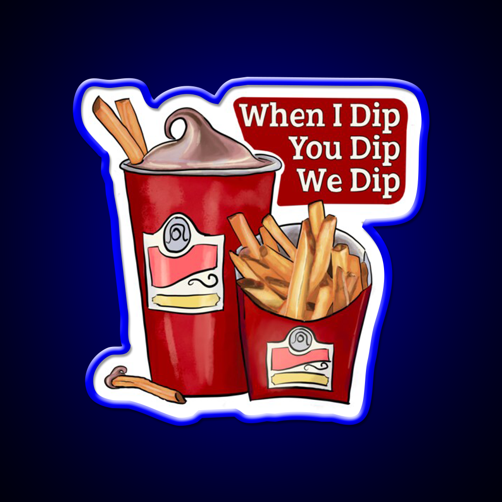 Da Frosty Dip Fast Food Led Neon Sign For Burger Place Rgb Color