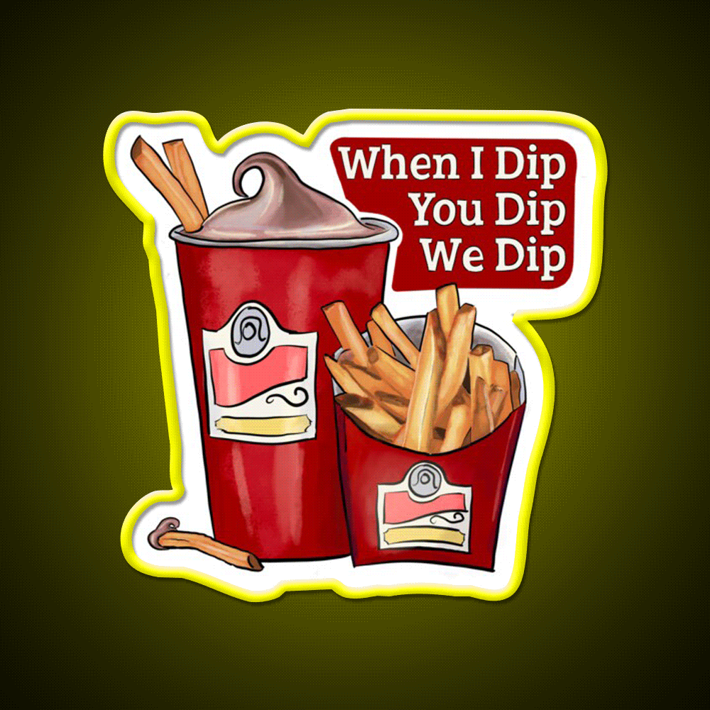 Da Frosty Dip Fast Food Led Neon Sign For Burger Place Rgb Color