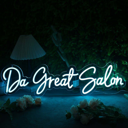 Da Great Salon Blue Led Neon Sign | Shineneon