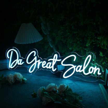 Da Great Salon Blue Led Neon Sign | Shineneon