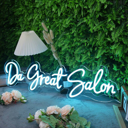 Da Great Salon Blue Led Neon Sign | Shineneon