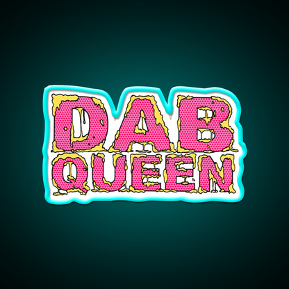 Dab Queen Hemp Inspired Green Leaf Led Neon Sign Rgb Color - Size and dimension reference