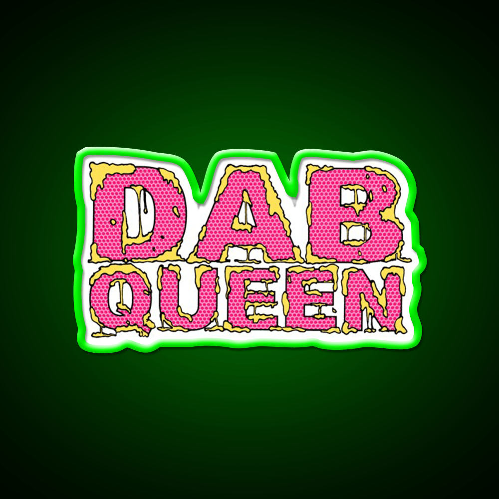 Dab Queen Hemp Inspired Green Leaf Led Neon Sign Rgb Color - Shineneon