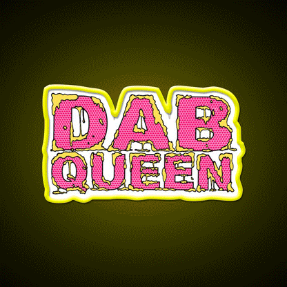 Dab Queen Hemp Inspired Green Leaf Led Neon Sign Rgb Color - Custom LED neon sign front view