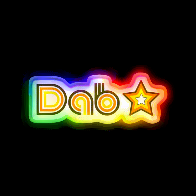 Dab Star Hemp Inspired Green Leaf Led Neon Sign Rgb Color - LED neon sign close-up detail