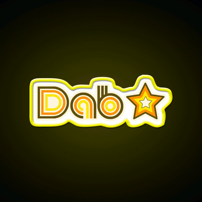 Dab Star Hemp Inspired Green Leaf Led Neon Sign Rgb Color - Custom LED neon sign front view