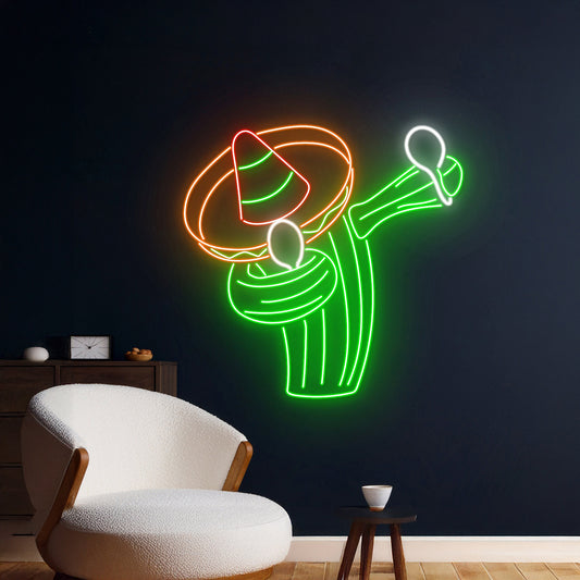 Dabbing Cactus Neon Sign