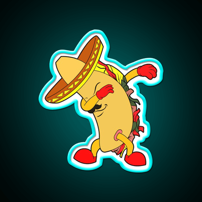 Dabbing Cute Taco Led Neon Sign Mexican Food Sign Rgb Color - Shineneon