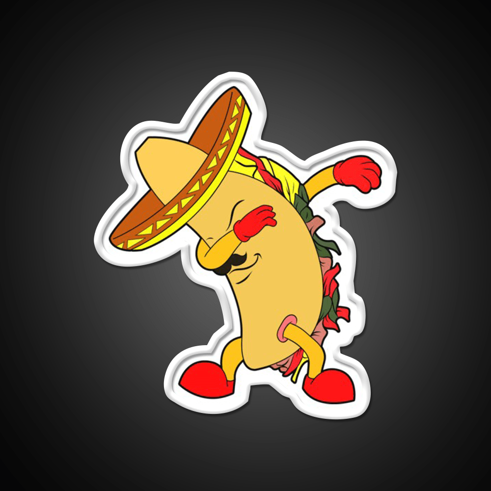Dabbing Cute Taco Led Neon Sign Mexican Food Sign Rgb Color - Shineneon