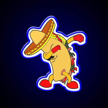 Dabbing Cute Taco Led Neon Sign Mexican Food Sign Rgb Color - Shineneon