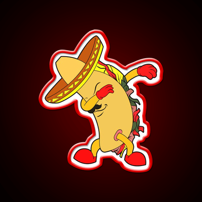 Dabbing Cute Taco Led Neon Sign Mexican Food Sign Rgb Color - Shineneon