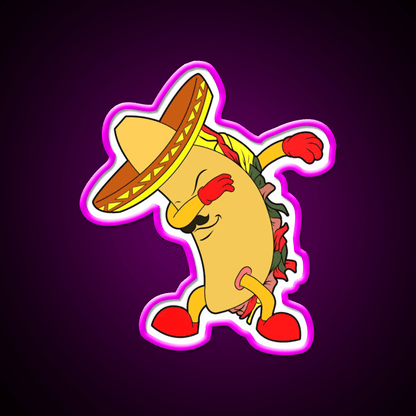 Dabbing Cute Taco Led Neon Sign Mexican Food Sign Rgb Color - Shineneon