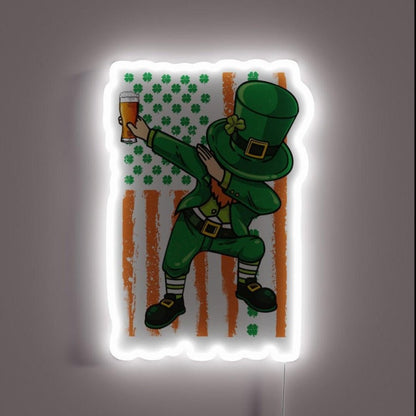 Dabbing Irish Beer St Patricks Day Festive Rgb Led Neon Sign - Shineneon