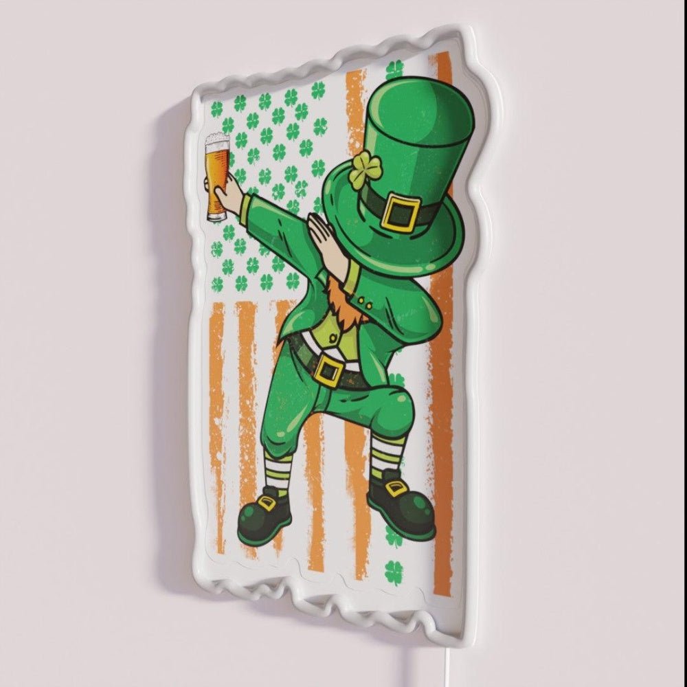 Dabbing Irish Beer St Patricks Day Festive Rgb Led Neon Sign - Shineneon