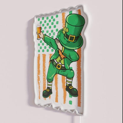 Dabbing Irish Beer St Patricks Day Festive Rgb Led Neon Sign - Shineneon