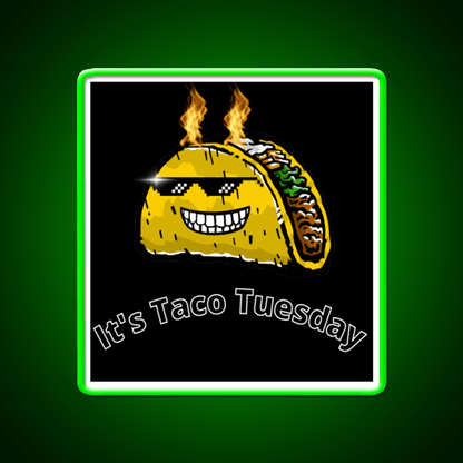 Dabbing Taco Cinco De May Mexican Food Fire Taco Led Neon Sign Rgb Color - Shineneon