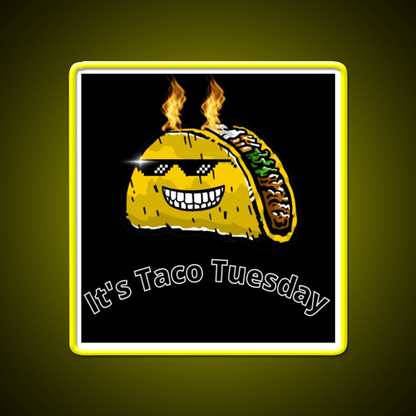 Dabbing Taco Cinco De May Mexican Food Fire Taco Led Neon Sign Rgb Color - Shineneon