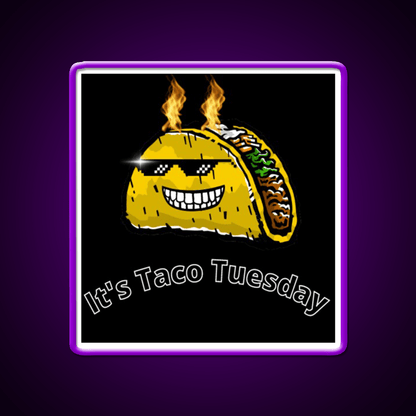 Dabbing Taco Cinco De May Mexican Food Fire Taco Led Neon Sign Rgb Color - Shineneon