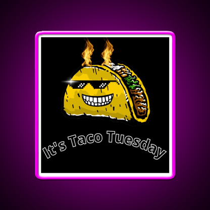 Dabbing Taco Cinco De May Mexican Food Fire Taco Led Neon Sign Rgb Color - Shineneon